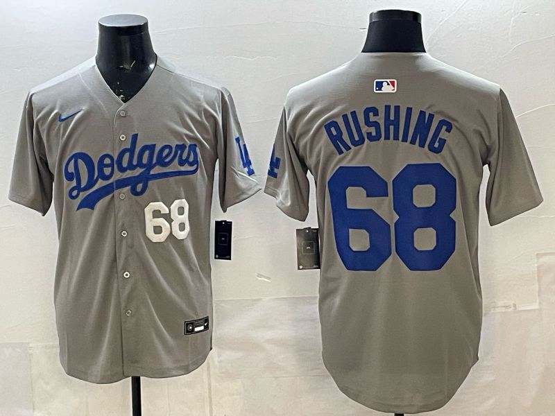 Men Los Angeles Dodgers #68 Rushing Grey Game 2026 Nike MLB Jersey 002->los angeles dodgers->MLB Jersey